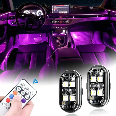 Car Interior Decorative Light, Changing Car LED Light with Remote Control, Decorative Light for Car, Truck, SUV, Car Accessories