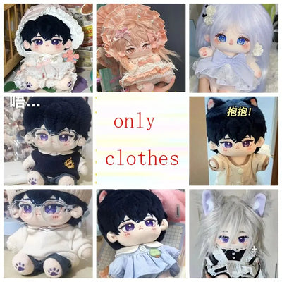 Dress-up Doll Cotton Doll Cute Clothes 20cm Plush Doll Clothes Men's Clothes Dress Naked Doll Regular Body Only Clothes No Dolls